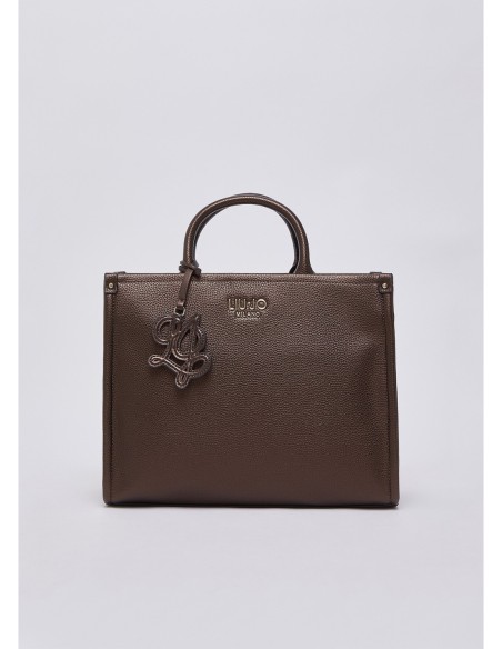 Borsa tote media effetto bottalato Liu Jo – Testa di moro metallizzato - foto 1