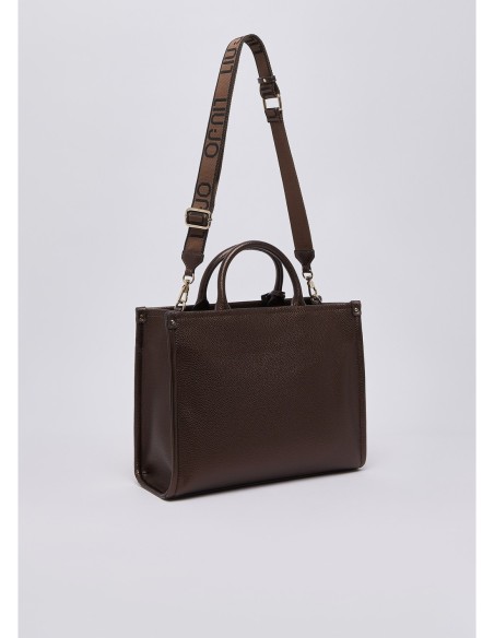 Borsa tote media effetto bottalato Liu Jo – Testa di moro metallizzato - foto 2