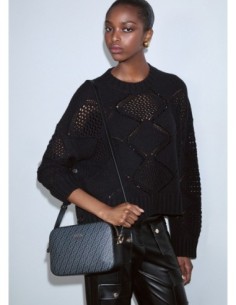 Borsa a tracolla media monogram Liu Jo – Nero - foto 1