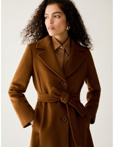 Cappotto in drap di lana Penny Black – Tabacco - foto 4