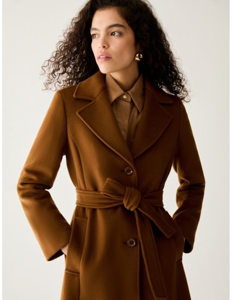 Cappotto in drap di lana Penny Black – Tabacco - foto 4