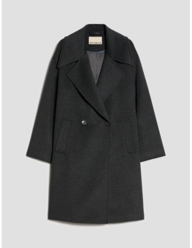 Cappotto ampio in drap di lana Penny Black – Grigio melange - foto 2