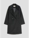Cappotto ampio in drap di lana Penny Black – Grigio melange