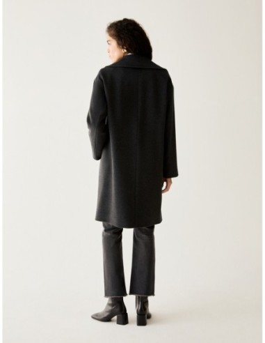 Cappotto ampio in drap di lana Penny Black – Grigio melange - foto 3