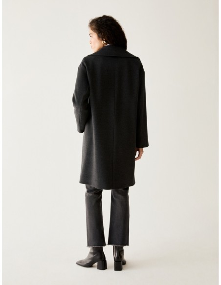 Cappotto ampio in drap di lana Penny Black – Grigio melange - foto 3