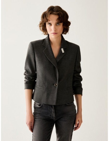 Blazer a microfantasia lamé Penny Black – Peltro - foto 1