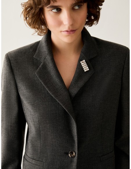 Blazer a microfantasia lamé Penny Black – Peltro - foto 4