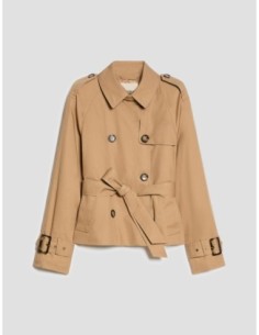 Cropped trench in gabardine Penny Black – Cammello - foto 1 2