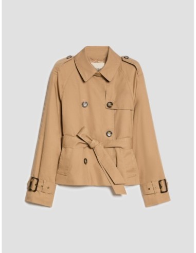 Cropped trench in gabardine Penny Black – Cammello - foto 2