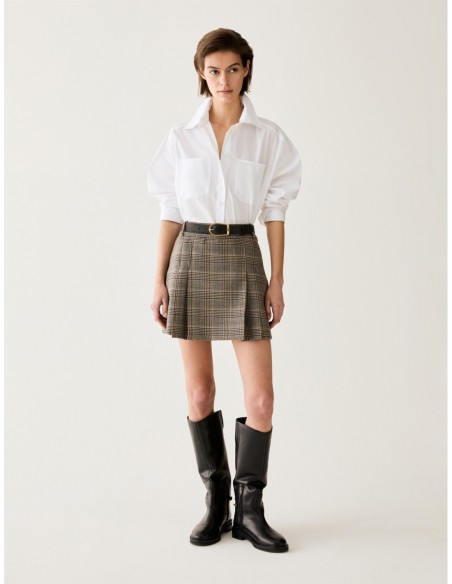 Minigonna in pura lana Penny Black – Sabbia - foto 1