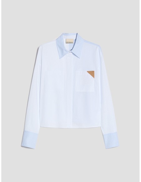 Camicia boxy fit a mix di righe Penny Black – Azzurro - foto 2