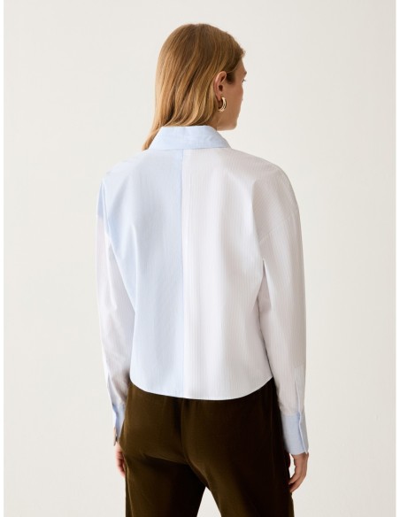 Camicia boxy fit a mix di righe Penny Black – Azzurro - foto 3