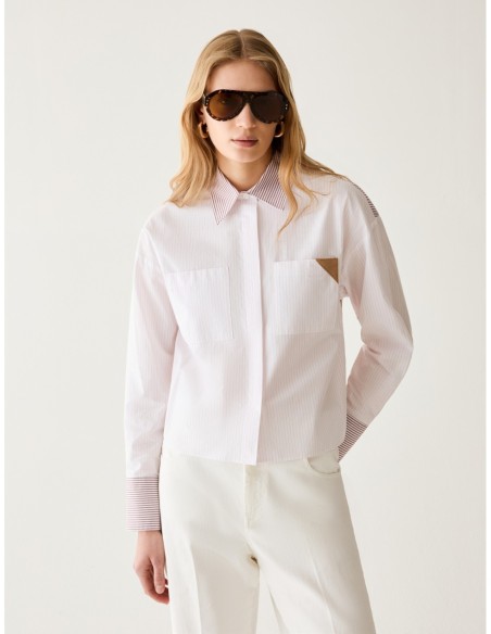 Camicia boxy fit a mix di righe Penny Black – Rosa - foto 1