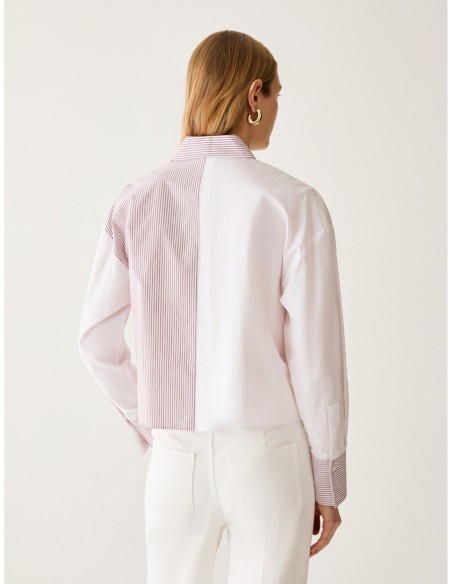 Camicia boxy fit a mix di righe Penny Black – Rosa - foto 3
