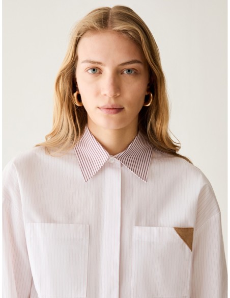 Camicia boxy fit a mix di righe Penny Black – Rosa - foto 4