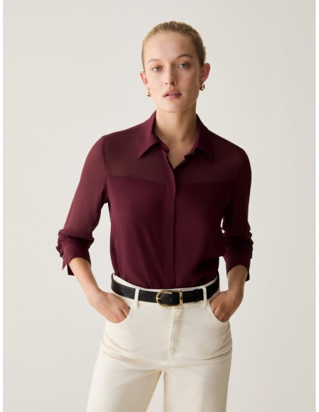 Camicia in mix di materiali Penny Black – Bordeaux - foto 1