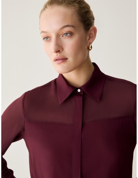 Camicia in mix di materiali Penny Black – Bordeaux - foto 4