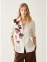 Camicia in raso con fiori Penny Black – Rosso scuro