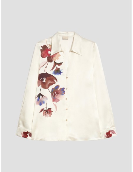 Camicia in raso con fiori Penny Black – Rosso scuro - foto 2