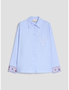 Camicia in cotone con ricami Penny Black – Azzurro - foto 1 2