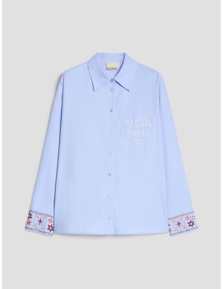 Camicia in cotone con ricami Penny Black – Azzurro - foto 2