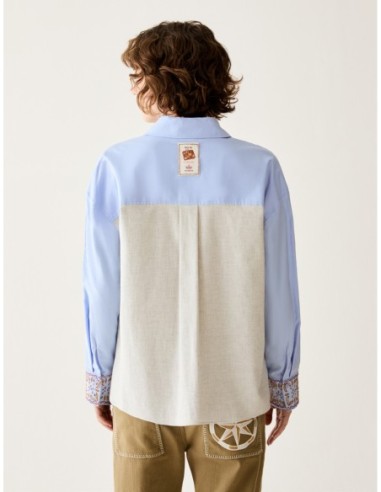 Camicia in cotone con ricami Penny Black – Azzurro - foto 3