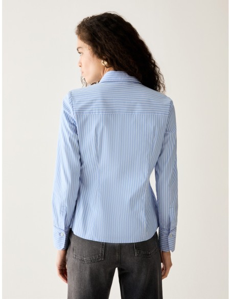 Camicia slim fit in popeline Penny Black – Azzurro - foto 3