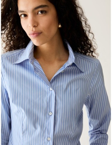 Camicia slim fit in popeline Penny Black – Azzurro - foto 4