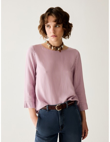 Blusa in twill fluido Penny Black – Lilla - foto 1