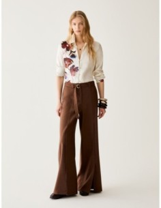 Pantaloni ampi con spacchi Penny Black – Tabacco - foto 1