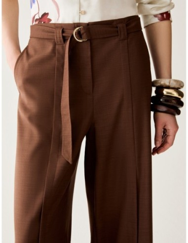 Pantaloni ampi con spacchi Penny Black – Tabacco - foto 4