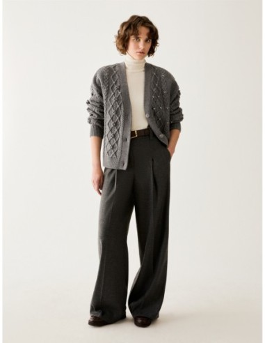 Pantaloni a microfantasia lamé Penny Black – Peltro - foto 1