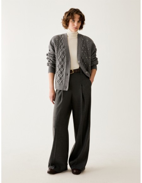 Pantaloni a microfantasia lamé Penny Black – Peltro - foto 1