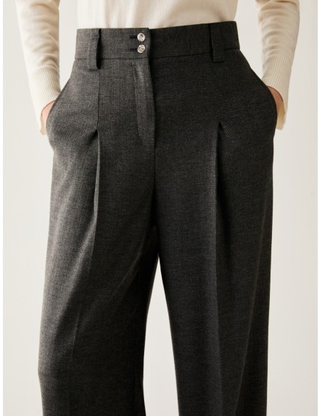 Pantaloni a microfantasia lamé Penny Black – Peltro - foto 4