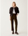 Pantaloni carrot fit in velluto Penny Black – Verde kaki