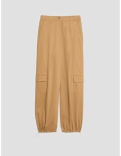 Pantaloni cargo in raso di cotone Penny Black – Cammello - foto 1 2