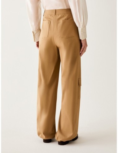 Pantaloni cargo in raso di cotone Penny Black – Cammello - foto 3