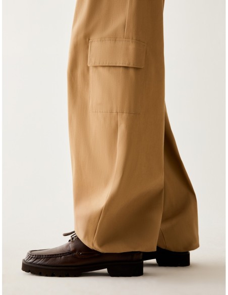 Pantaloni cargo in raso di cotone Penny Black – Cammello - foto 4
