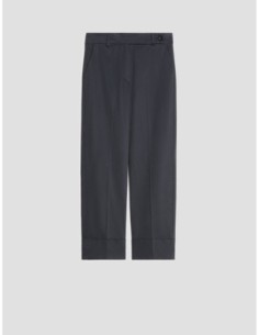 Pantaloni in raso di cotone Penny Black – Blu - foto 1 2