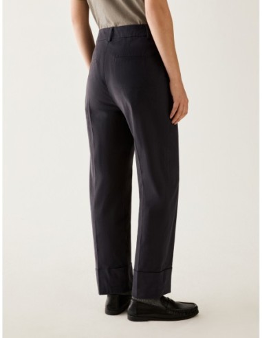 Pantaloni in raso di cotone Penny Black – Blu - foto 3