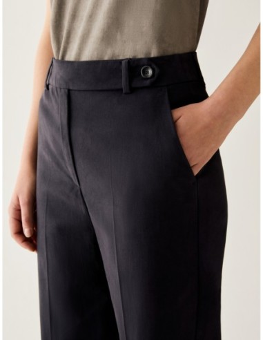 Pantaloni in raso di cotone Penny Black – Blu - foto 4