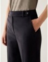Pantaloni in raso di cotone Penny Black – Blu