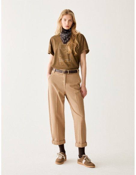 Pantaloni carrot fit in cotone Penny Black – Cammello - foto 1