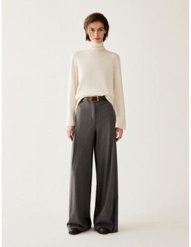 Pantaloni ampi a disegno gessato Penny Black – Grigio - foto 1