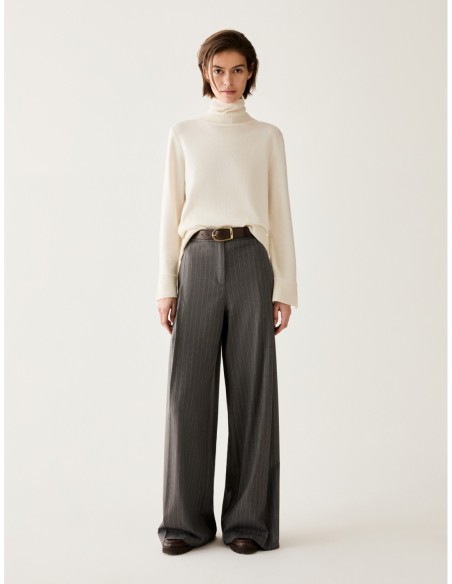Pantaloni ampi a disegno gessato Penny Black – Grigio - foto 1