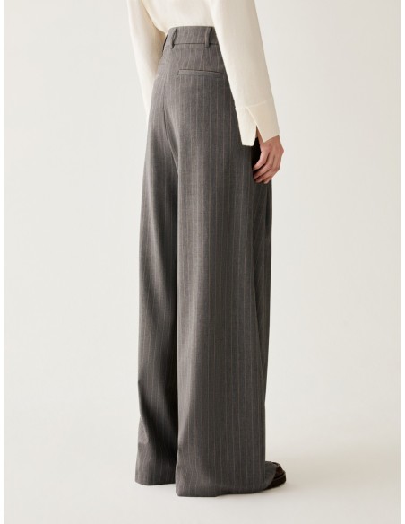 Pantaloni ampi a disegno gessato Penny Black – Grigio - foto 3