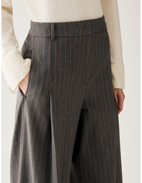 Pantaloni ampi a disegno gessato Penny Black – Grigio - foto 4