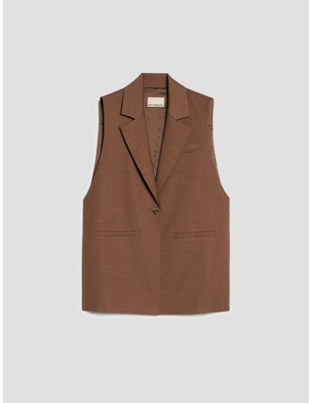 Gilet monopetto con spacchi Penny Black – Tabacco - foto 2