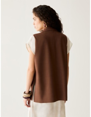 Gilet monopetto con spacchi Penny Black – Tabacco - foto 3