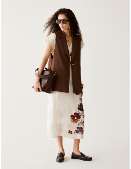 Gilet monopetto con spacchi Penny Black – Tabacco - foto 5